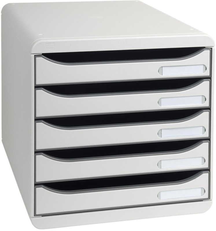Exacompta Big Box Plus Classic Schubladenboxen PS (Polystyrol) Grau 5 Schübe 27,8 x 34,7 x 27,1 cm