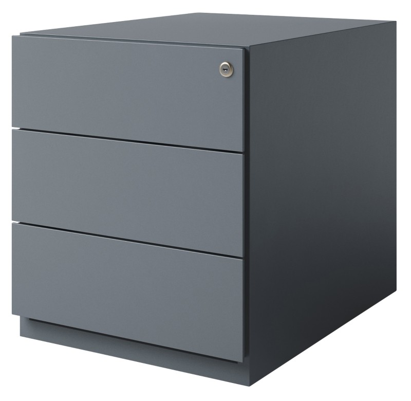 Thumbnail - Bisley Rollcontainer Note 3 Schubladen Anthrazit 420 x 565 x 495 mm
