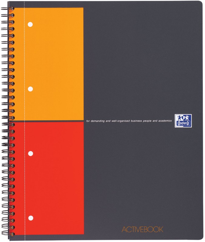 OXFORD International Notizbuch DIN A4+ Kariert Spiralbindung PP (Polypropylen) Farbig sortiert 160 Seiten 80 Blatt