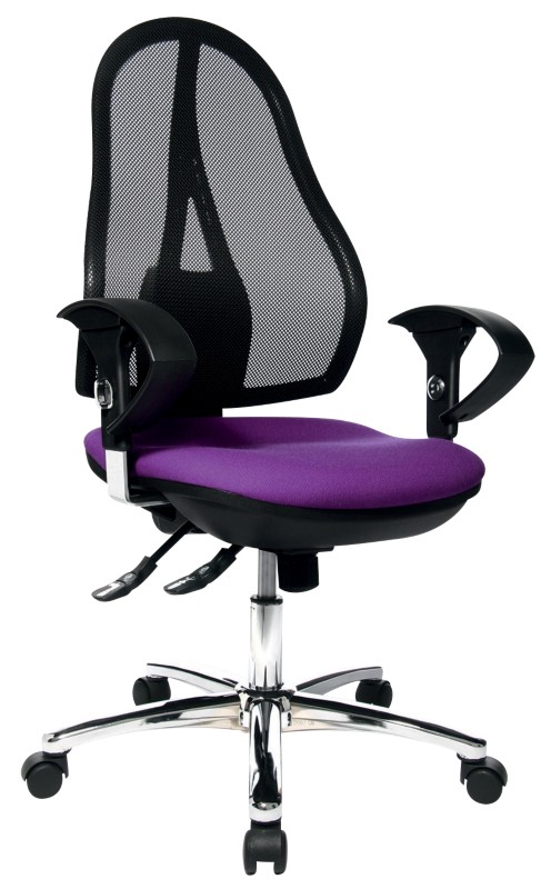 TOPSTAR Ergonomischer Bürostuhl Open Point Deluxe Netzstoff, Stoff Lila