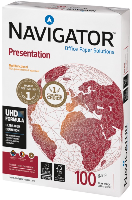 Navigator Presentation DIN A3 Druckerpapier 100 g/m² Glatt Weiß 500 Blatt