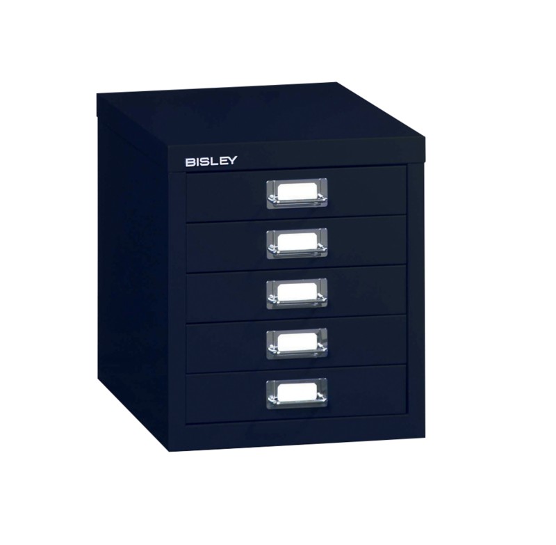 Bisley Filing Cabinet with 5 Drawers H125NL 280 x 380 x 325mm Black