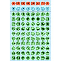 HERMA 4129 Zahlen-Etiketten Farbig sortiert 8 x 8 mm 6 Blatt à Etiketten