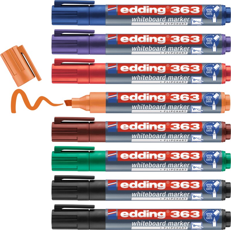 edding 363 Whiteboard-Marker Farbig sortiert Breit Keilspitze 1 - 5 mm 8 Stück