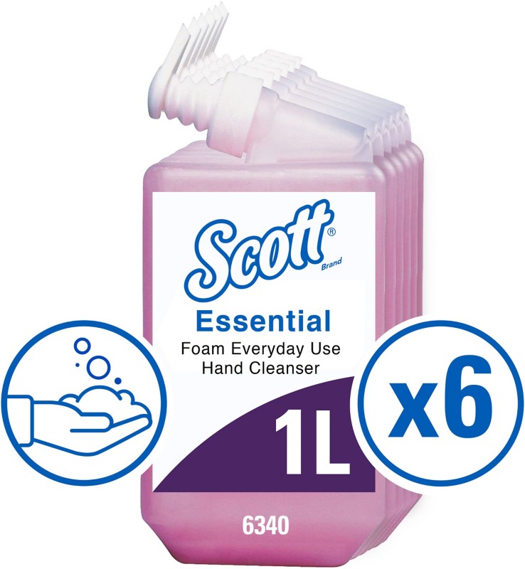 Scott Essential Schaumseife Schaum Rosa 6340 6 Stück à 1 L