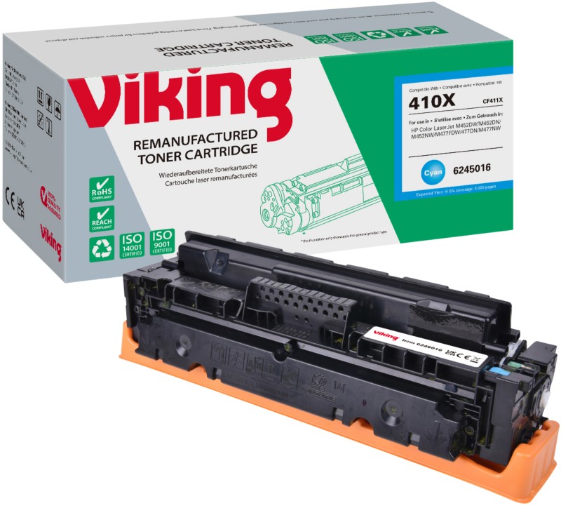 Viking 410X Kompatibel HP Tonerkartusche CF411X Cyan