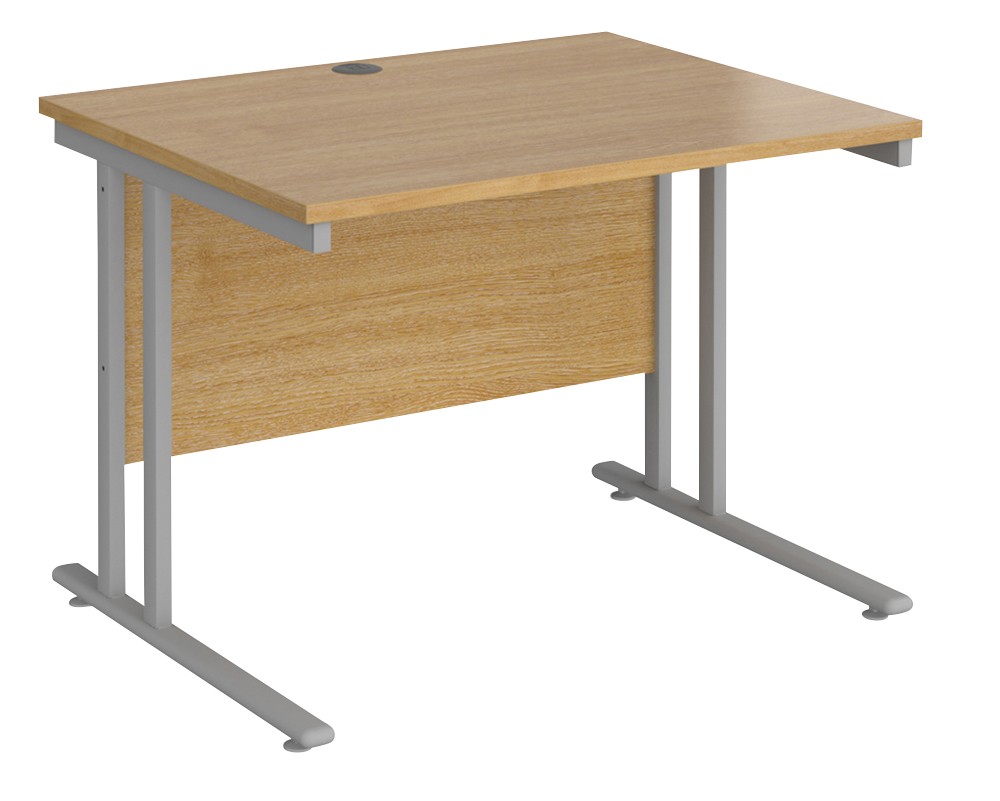 Dams International Maestro 25 Office Desk Oak Cantilever 1,000 (W) X 800 (D) X 725 (H) Mm Oak, Metal