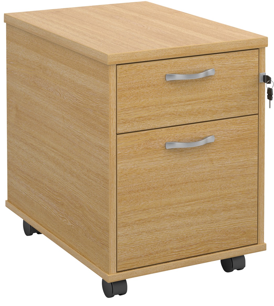 Dams International Lockable Pedestal Premier Melamine 426 X 567 X 600 Mm Oak, Silver