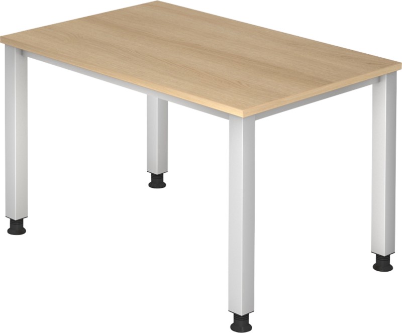 Thumbnail - Hammerbacher Q Serie Höhenverstellbar Schreibtisch Rechteckig Eiche 4 Füße 1.200 (B) x 685 (H) mm Holz