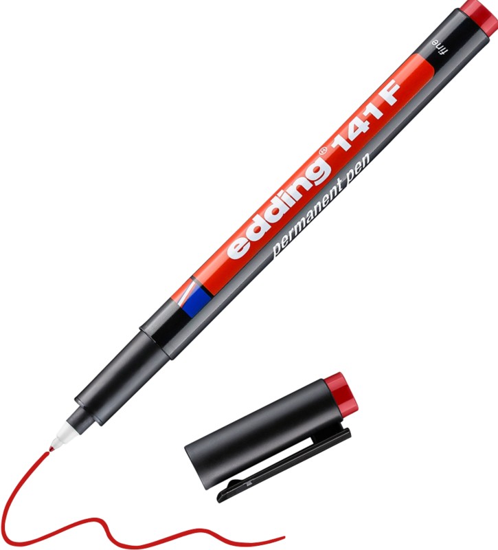 Thumbnail - edding 141 OHP-Marker Extra Fein Rundspitze 0,6 mm Rot Wasserbeständig