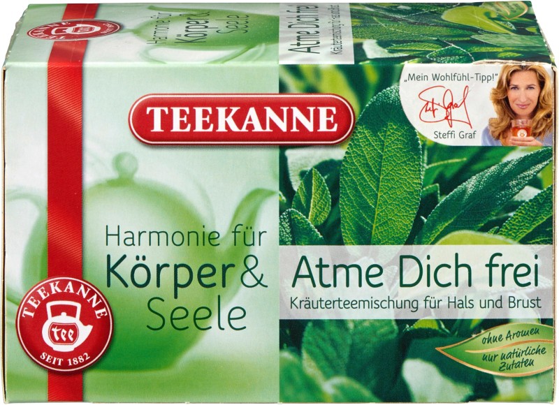 TEEKANNE Harmonie für Körper & Seele "Atme Dich frei" Koffeinfrei Kräutertee Tee 20 Stück à 2 g