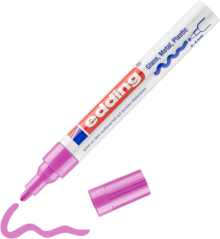 edding 750 Permanent Lackmarker Rosa Mittel Rundspitze 2 - 4 mm Wasserbeständig