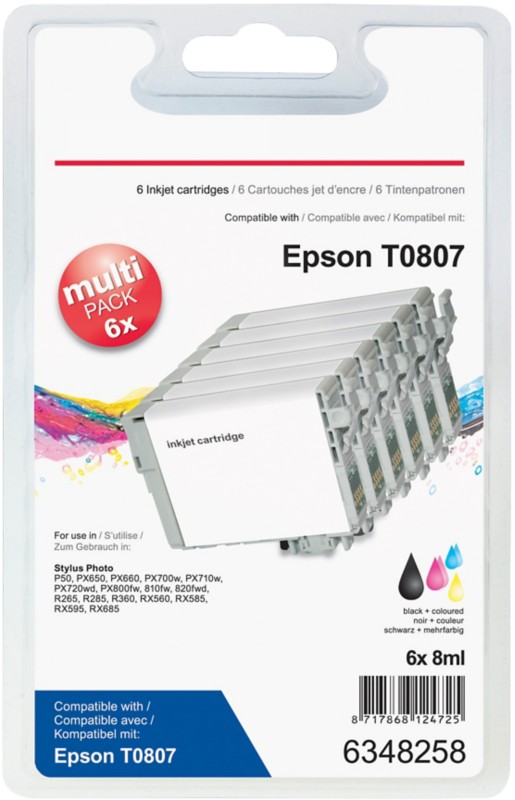 Viking T0807 Kompatibel Epson Tintenpatrone C13T08074510 Schwarz, Cyan, Hell Cyan, Magenta, Hell Magenta, Gelb Multipack...