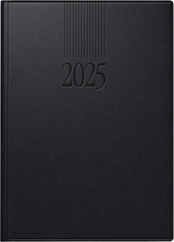 Thumbnail - BRUNNEN Terminplaner Balacron 2026 Sonderformat 1 Tag pro Seite Schwarz Deutsch, Englisch, Französisch, Italienisch