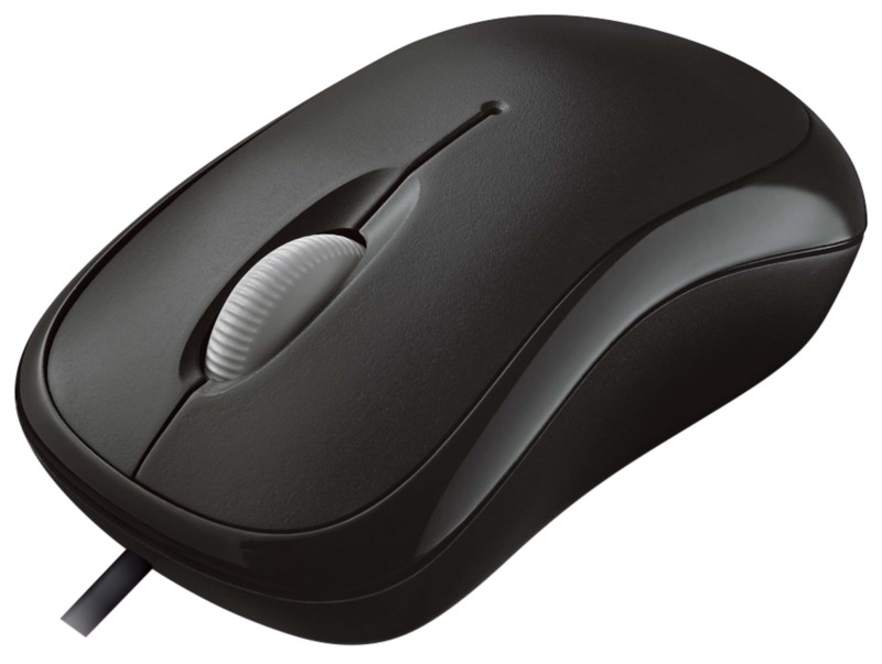 Microsoft Kabelgebundene Ergonomische Optische Maus Basic Für Rechts- und Linkshänder Mit 1,83 m USB-A Kabel Schwarz