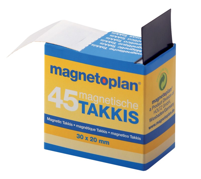 magnetoplan Takkis Sticker im Spender Magnetisch Schwarz 15503 45 Stück