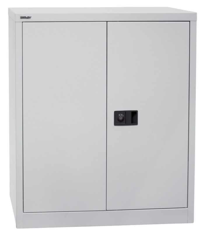 Bisley Flügeltürenschrank Metall 1 Fachboden abschließbar 914 x 400 x 1.000 mm Hellgrau