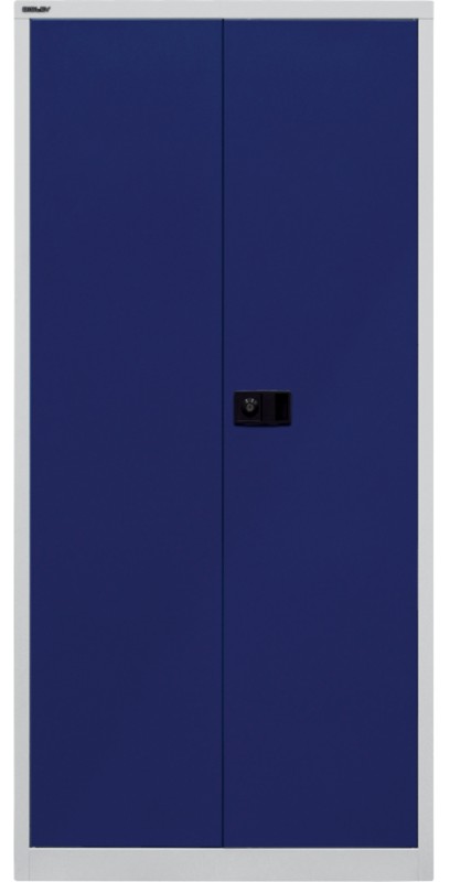 Bisley Flügeltürenschrank Universal mit Garderobeneinsatz Lichtgrau, Oxfordblau 914 x 400 x 1.950 mm