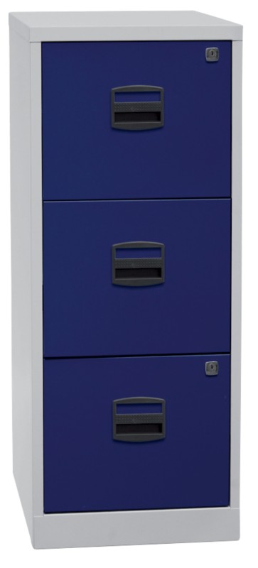 Bisley Home Hängeregistraturschrank PFA3F505 Lichtgrau, Oxfordblau 413 x 400 x 1.015 mm