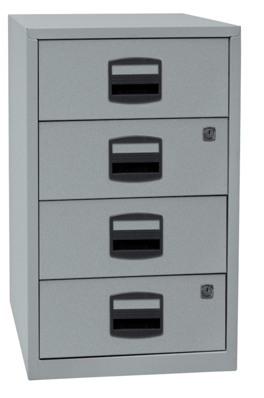 Thumbnail - Bisley Home Beistellschrank 3 Schubladen Silber 413 x 400 x 672 mm