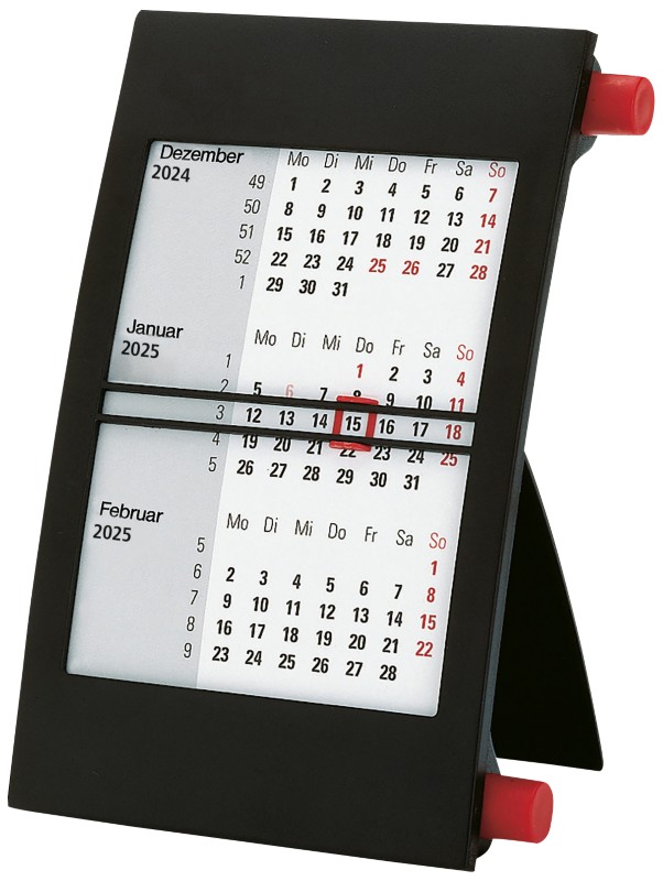 Schreibtisch-Kalender M3KPN 2026 3 Monate pro Seite Farbig sortiert Deutsch, Englisch, Französisch