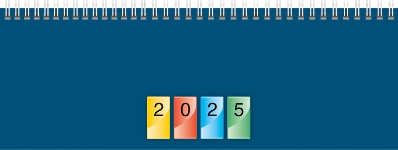 Baier & Schneider Schreibtisch-Kalender 2025 1 Woche auf 2 Seiten Blau Deutsch, Englisch, Französisch, Italienisch 29,7 ...