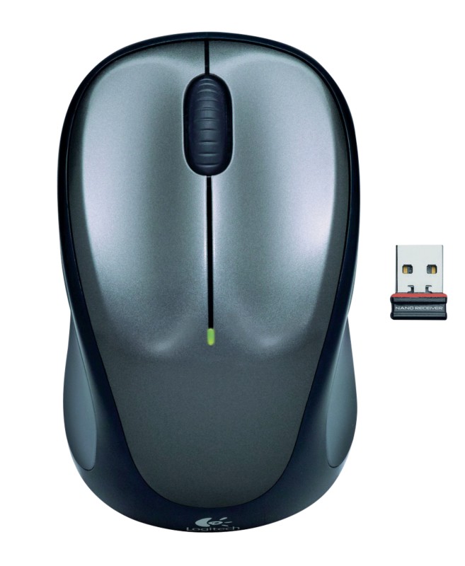 Logitech Kabellose Ergonomische Optische Optische Maus M235 Für Rechts- und Linkshänder Mit USB-A Nano Receiver Grau, Sc...