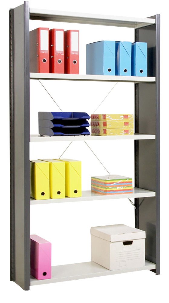 ARNO SPACE Epsilon Grundregal Epsilon Office Komplett verkleidet 5 Fachböden lackierter Stahl 1.000 x 300 x 2.000 mm Hel...