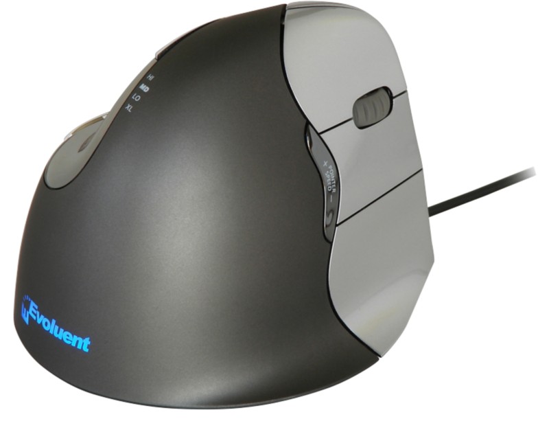 BakkerElkhuizen Kabelgebundene Ergonomische Vertical Optische Maus Evoluent4 Für Rechtshänder 2,15 m USB-A Kabel Schwarz...