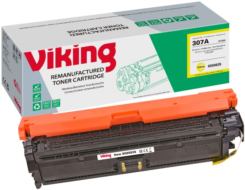 Viking 307A Kompatibel HP Tonerkartusche CE742A Gelb