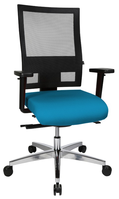 TOPSTAR Bürostuhl Synchronmechanismus Netzstoff Stoff Höhenverstellbare Armlehne Höhenverstellbarer Sitz Blau 110 kg Sit...