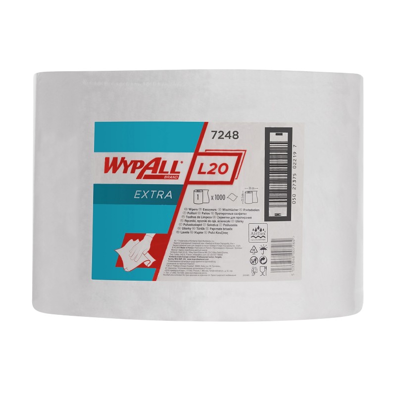 WYPALL Wischtuchrolle L20 Extra Zellstoff Weiß 1000 Blatt