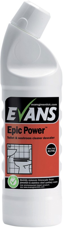Evans Vanodine Epic Power Toilet and Washroom Cleaner & Descaler 1L