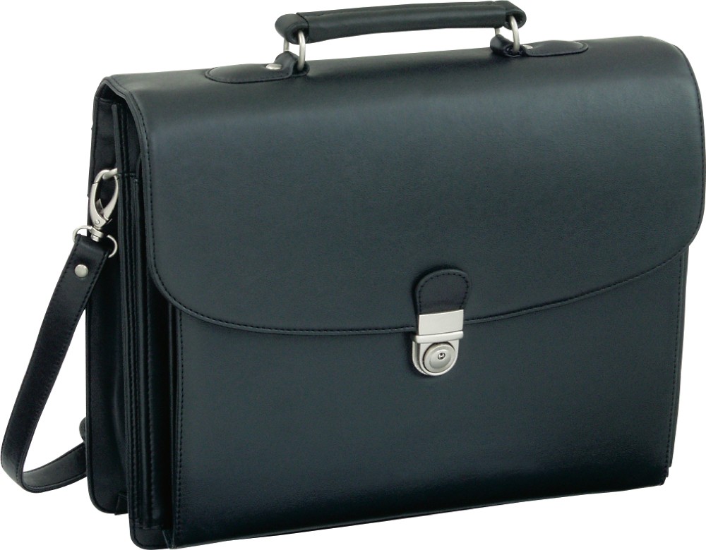 Alassio Aktentasche FORTE Schwarz Lederimitat Abnehmbarer Schultergurt. Reißverschlussfach auf der Rückseite. 40 x 13 x ...