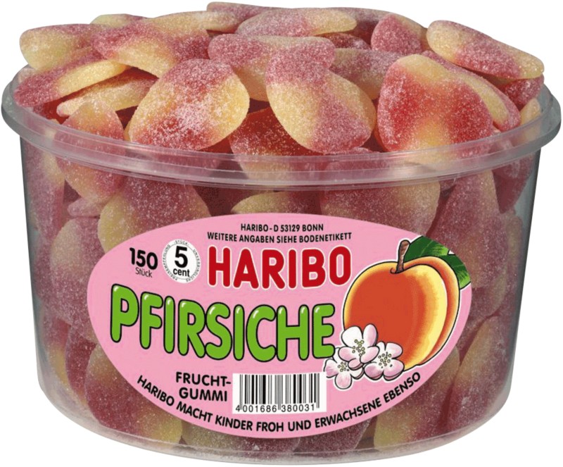 Haribo Pfirsich Fruchtgummi 150 Stück à 9 g