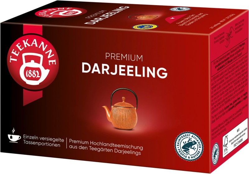 TEEKANNE Premium Koffeinfrei Schwarzer Tee Darjeeling 20 Stück à 1.75 g