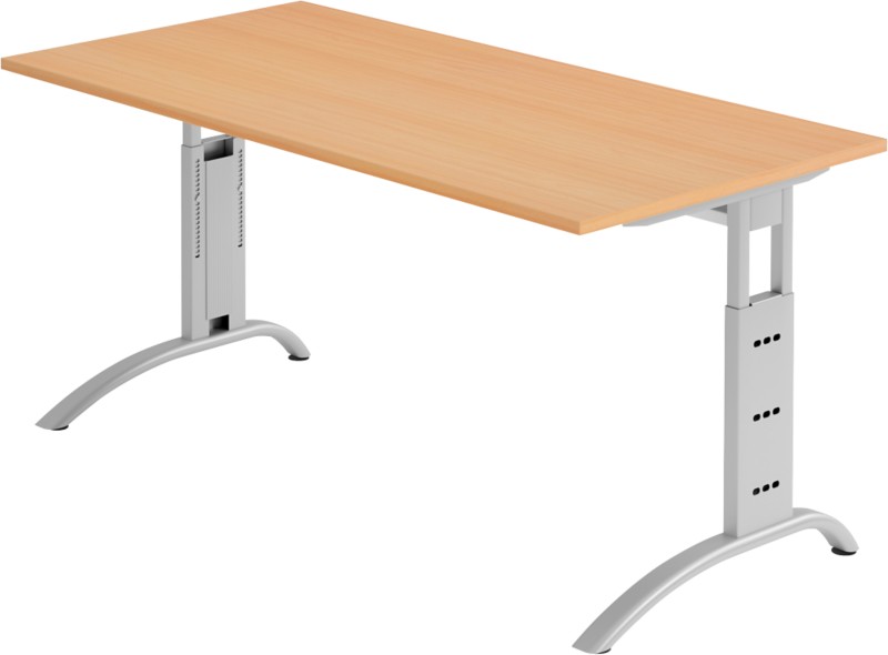 Hammerbacher VSTF Schreibtisch Buche Wangen-Fuß 800 (B) x 800 (T) x 745 (H) mm Spanplatte, Stahl