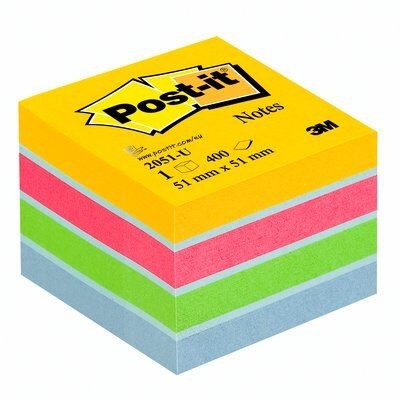 Thumbnail - Post-it Haftnotizwürfel 51 x 51 mm Farbig sortiert Ultrafarben 400 Blatt