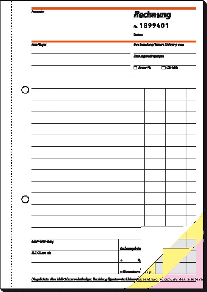 Sigel Rechnungsbücher m.fortlauf.Nummerierung/SD132, SD, A5 hoch, Inh.3x50 Blatt