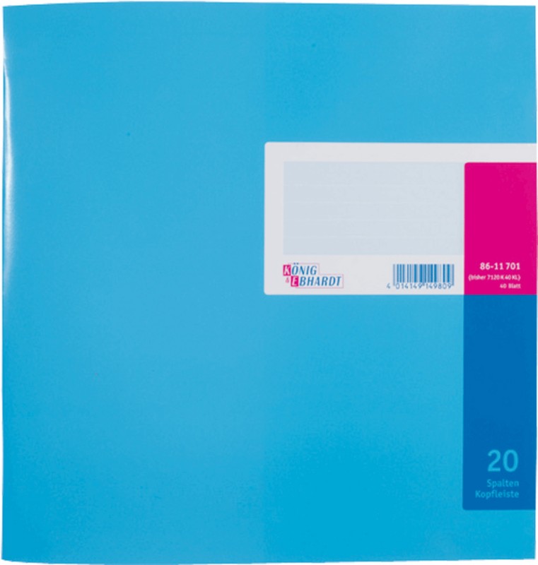 K+E Spaltenbücher /8611701-7120K40KL, blau, 20 Spalten,277 x 257 mm, Inh.40 Blatt