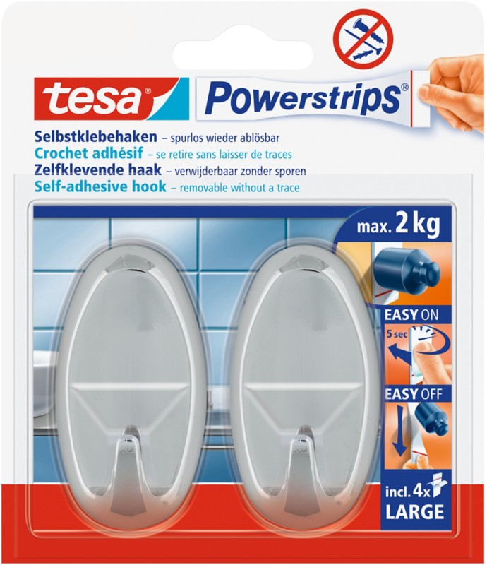 tesa Haken Silber 2 Stück