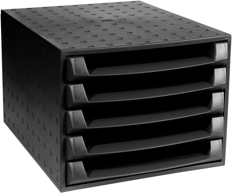 Exacompta Schubladenbox Polystyrol Schwarz 28,4 x 38,7 x 21,8 cm