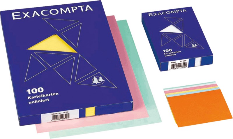 Exacompta Karteikarten 13328B DIN A5 100 Karten Gelb 21,4 x 15 cm 100 Stück
