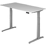 Hammerbacher Sitz-Stehschreibtisch XBHM Ahorn, Graphit 2.000 x 1.000 x 720 mm