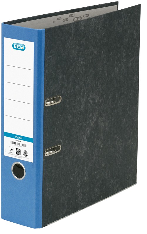 ELBA Smart Breit Ordner DIN A4 80 mm Blau 2 Ringe Karton Wolkenmarmor Recycled 1