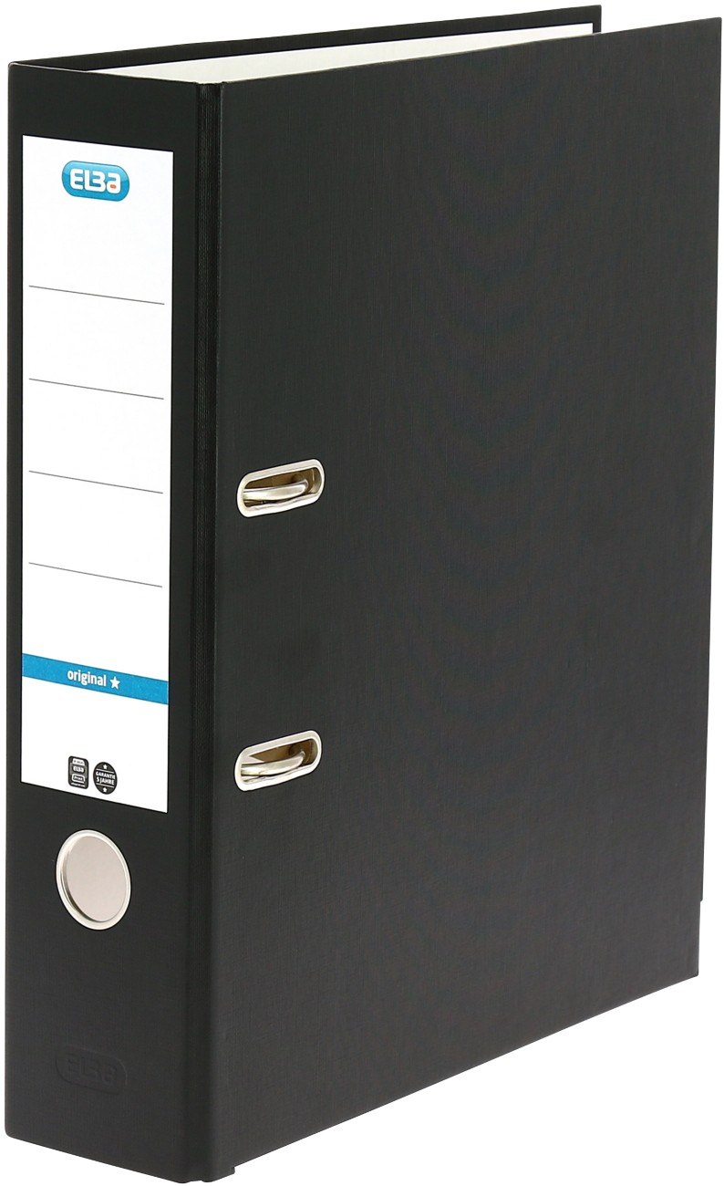 Elba Smart Wide Lever Arch File A4 80 Mm Black 2 Rings Cardboard, Pp (Polypropylene)