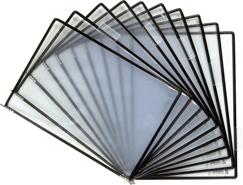 Djois Tarifold Sichttafel 10 Flächen DIN A4 PVC (Polyvinylchlorid) Schwarz 10 Stück
