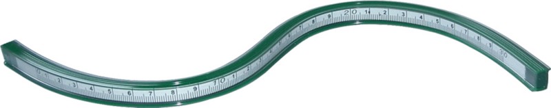 Rumold Kurvenlineal flexibel mit Teilung, Tuschekante, 821030, 30cm