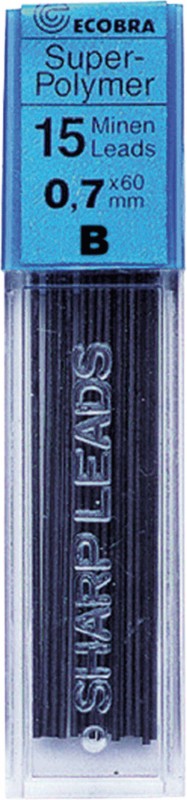 Ecobra Feinminen 0,7mm B/837701, Härtegrad B, Inhalt 15 Stück