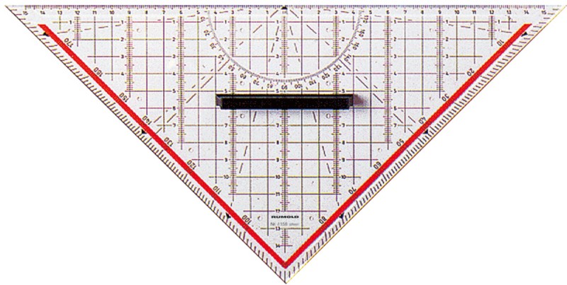Rumold TZ- und Geometriedreieck, 1158, transparent, Kunststoff, 32,5cm